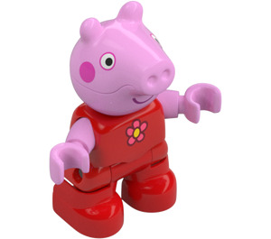 LEGO Peppa Pig con Rosso Superiore e Fiore Figura Duplo