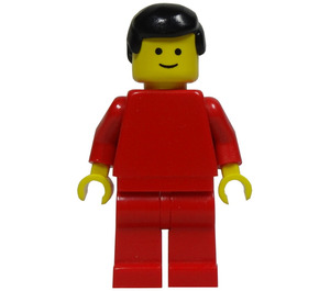 LEGO Person i Röd Clothing med Svart Kort hår Minifigur