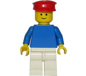 LEGO Person med Blå Top, hvid Ben og Rød Hat Minifigur