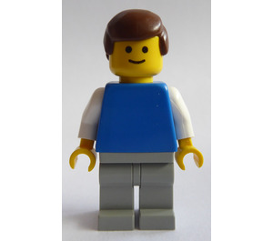 LEGO Person с Сив Крака и кафяво Къса коса Минифигурка