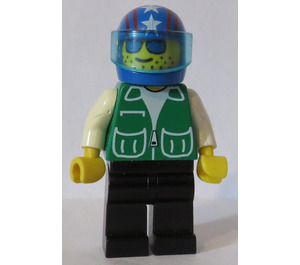 LEGO Person met Green Jacket met Blauw Helm met Stars minifiguur