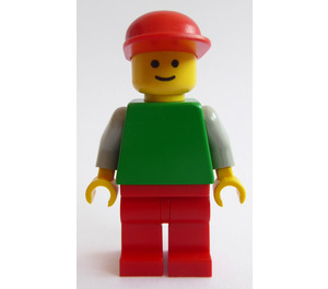 LEGO Person with Green Top and Red Hat Minifigure