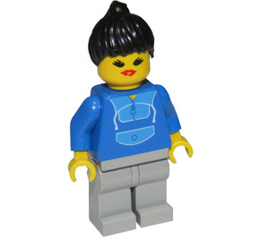 LEGO Person jossa Jogging Puku jossa Musta Hiukset Minihahmo