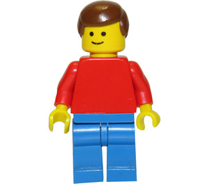 LEGO Person met Rood Top en Bruin Kort haar Minifiguur