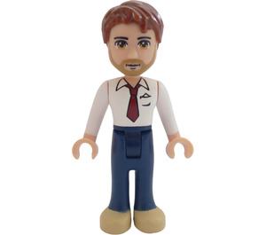 LEGO Peter med Vit Skjorta, tie, Blå pants Minifigur