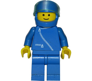 LEGO Pilot i Blå Zipper Drakt og Blå Hjelm Minifigur