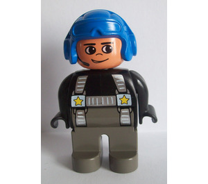 LEGO Pilot med Aviator Hjelm Duplo figur