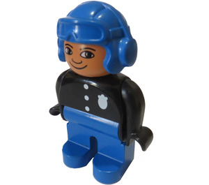 LEGO Pilot mit Flieger Helm, Nase Bogen line Oben