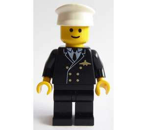 LEGO Pilot met Zwart Poten, Wit Hoed minifiguur
