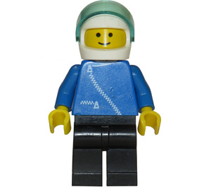 LEGO Pilot s Modrá a Zipper Bílá Helma Minifigurka