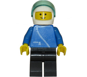 LEGO Pilot mit Blau und Zipper Weiß Helm Minifigur