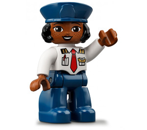 LEGO Pilot met Blauw Hoed en Poten Duplo Figuur
