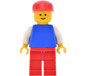LEGO Pilot met Vlak Blauw Torso en Rood Pet minifiguur