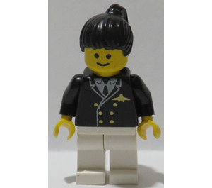 LEGO Pilot with White Legs and Black Ponytail Hair Minifigure