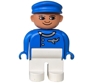 LEGO Pilot with White Legs Duplo Figure