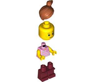 LEGO Rosa och Vit Striped Jumper Minifigur