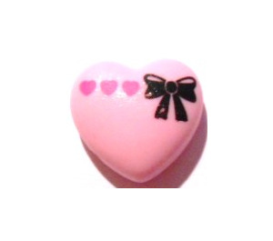 LEGO Pink Clikits Heart with Black Bow and Three Small Dark Pink Hearts Pattern (45449 / 54423)