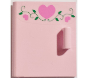 LEGO Pink Cupboard Door 4 x 4 x 4 with Hearts and Vines Sticker (6196 / 50524)