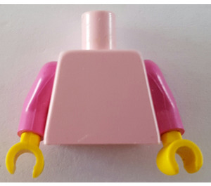 LEGO Roze Vlak Minifiguur Torso met Dark Roze Armen en Geel Handen (73403 / 76382)