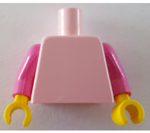 LEGO Rosa Schmucklos Minifig Torso mit Dark Pink Arme und Gelb Hände (973 / 76382)