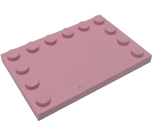 LEGO Rosa Fliese 4 x 6 mit Noppen auf 3 Edges (6180)