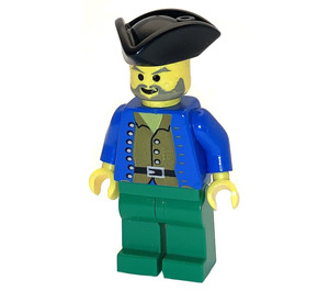 LEGO Pirate Brown Shirt, Green Legs, Black Pirate Triangle Hat Minifigure