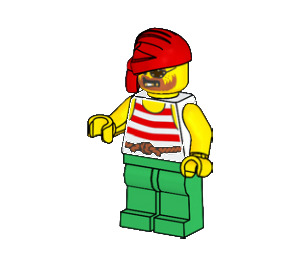 LEGO Pirate - White Torso, Yellow Arms Minifigure