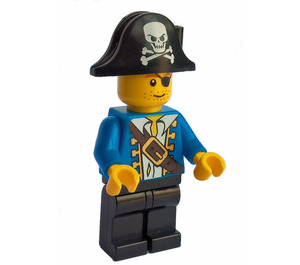 LEGO Pirat mit Blau Jacke und Bicorne mit Weiß Schädel und Bones Minifigur