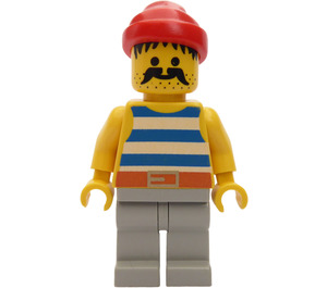 LEGO Pirata con Grande Baffi e Grigio Gambe Minifigure