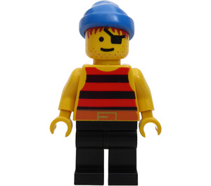 LEGO Pirate with Red and Black Stripes Shirt and Eyepatch Minifigure