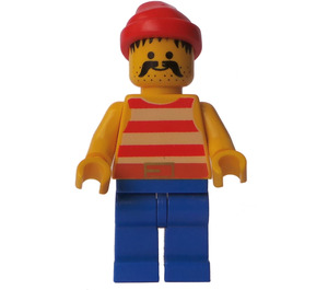 LEGO Pirate mit rot Bandana und Groß Moustache Minifigur