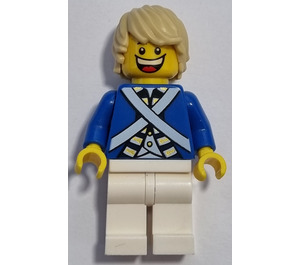 LEGO Pirates Chess Bluecoat Soldier met Breed Smile en Tan Tousled Haar minifiguur