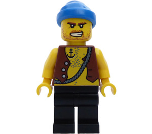 LEGO Piraten Chess Speelset Piraat met Anker Tattoo en Blauw Bandana Minifiguur