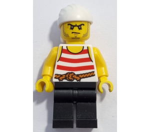 LEGO Pirates Chess Set Pirate with Red and White Striped Shirt with White Bandana and Angry Look Minifigure