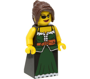 LEGO Piráti Chess Stavebnice Queen s Tmavě zelená Šaty Minifigurka