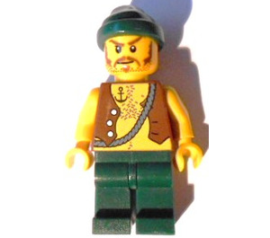 LEGO Piratas con Ancla Tattoo y Verde oscuro Piernas y Pañuelo Minifigura