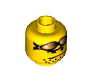 LEGO Plain Head with Goggles (Safety Stud) (3626 / 43785)