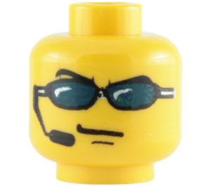 LEGO Plain Head with Sunglasses and Headset (Safety Stud) (3626 / 63814)