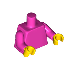 LEGO Plain Minifig Torso with Dark Pink Arms and Yellow Hands (973 / 76382)