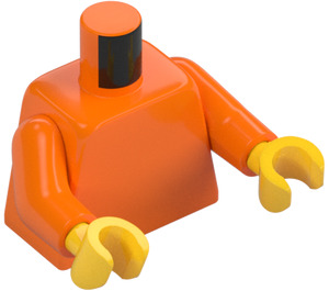 LEGO Enkel Minifigur Kropp med Orange Vapen och Gul Händer (73403 / 76382)