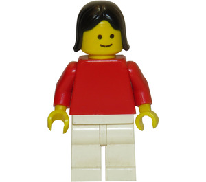 LEGO Plano Rojo Torso, Negro Mujer Pelo Minifigura