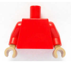 LEGO Schmucklos rot Torso mit rot Arme und Dark Tan Hände (973)