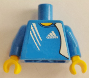 LEGO Plain Torso with Blue Arms and Yellow Hands with Adidas Logo Blue No. 6 Sticker (973)