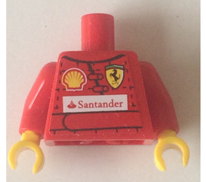 LEGO Schmucklos Torso mit rot Arme und Gelb Hände mit Ferrari/Shell/Santander logos Aufkleber (973)