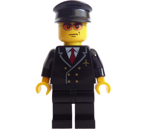 LEGO Vliegtuig Piloot met Uniform en Zwart Hoed Minifiguur