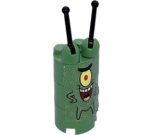 LEGO Plankton Minifigur mit Aufkleber