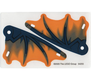 LEGO Plast drake Vingar 6 x 12 Scalloped Kant och Wyvern Dekoration (54255)