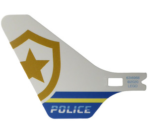 LEGO Kunststoff Schwanz (Fin) for Flying Helicopter mit 'Polizei' und Polizei Badge (69608)