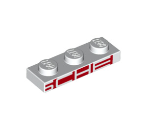 LEGO Plate 1 x 3 with reverse red print to reveal 'SCHE'  (3623 / 25079)