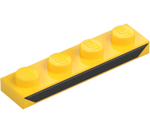 LEGO Platta 1 x 4 med Svart Line (3710)